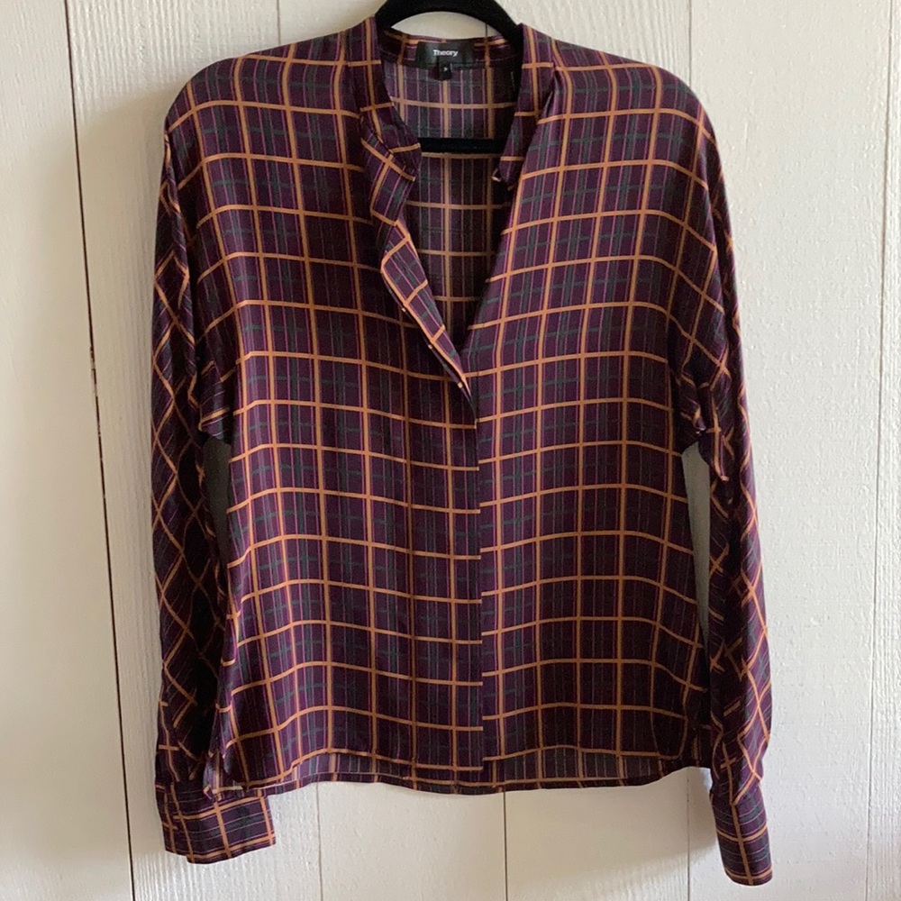 Theory Modern Silk Top Sz Small
